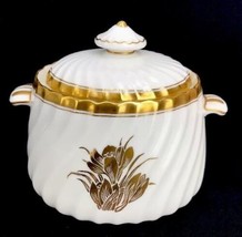 Antique Tiffany &amp; Co. Minton England White Gold Encrusted Sugar Bowl &amp; Lid  - $46.71