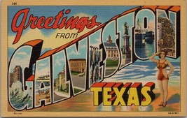 Greetings from Galveston TX Postcard PC519 - £3.98 GBP
