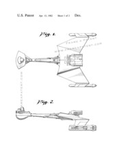 Star Trek Klingon Empire&#39;s K&#39;t&#39;inga-class Starship Patent Print - White - £6.33 GBP+
