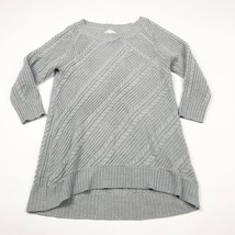 New York &amp; Company Womens Knitted Sweater Gray Size M 3/4 Sleeve Pullover - $161.78 MXN