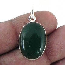 925 Colgante de Plata de Ley Collar Verde Natural Onix Joyería PS-1550 - £34.92 GBP