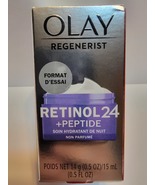 New Olay Regenerist Retinol 24 + Peptide Night Moisturizer 0.5 FL OZ Tri... - £1.58 GBP
