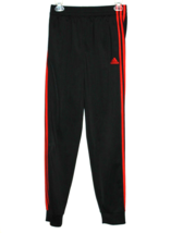 Adidas Boys Size Large (14/16) Black Red Classic 3 Stripe Tricot Joggers... - $22.50