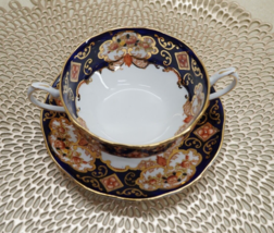 Royal Albert Heirloom Cream Soup Coupe  Cup / Bowl  &amp; Saucer  / Plate  England - £34.86 GBP