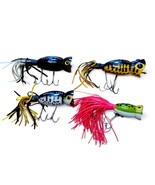 Lot of 4 vintage lures Fred Arbogast Hula Poppers  Rare Colors Old Hardware - $17.57 CAD