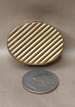 Beautiful Vintage Art Deco Oval Brass Pill Box - $166.47 MXN