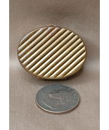 Beautiful Vintage Art Deco Oval Brass Pill Box - $166.47 MXN