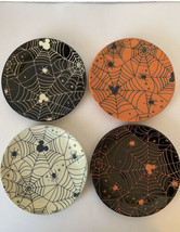 Set of 4 Mickey Mouse Assorted Halloween Spider Webs Appetizer Dessert Plates 6&quot; - £27.96 GBP