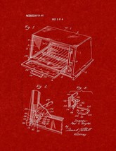 Toaster Oven Patent Print - Burgundy Red - $7.95+