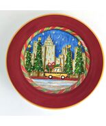 Christmas Time in the City by Sango 8&quot; Salad Plate Chuck Fischer Taxi Ho... - $16.00
