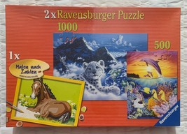 Ravensburger Jigsaw Puzzle Combo Pack 1000 &amp; 500 Piece Puzzles + 1 Paint... - $47.01