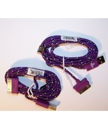 2 PURPLE RD CLOTH  IPHONE4 I PAD CHARGER PHONE CORD &amp; 1 USB RECHARGABLE ... - $6.44 CAD