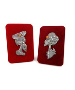 Vintage Italian Pewter Art Plaques - Mid-Century Modern Ladies with Hats - $33.31