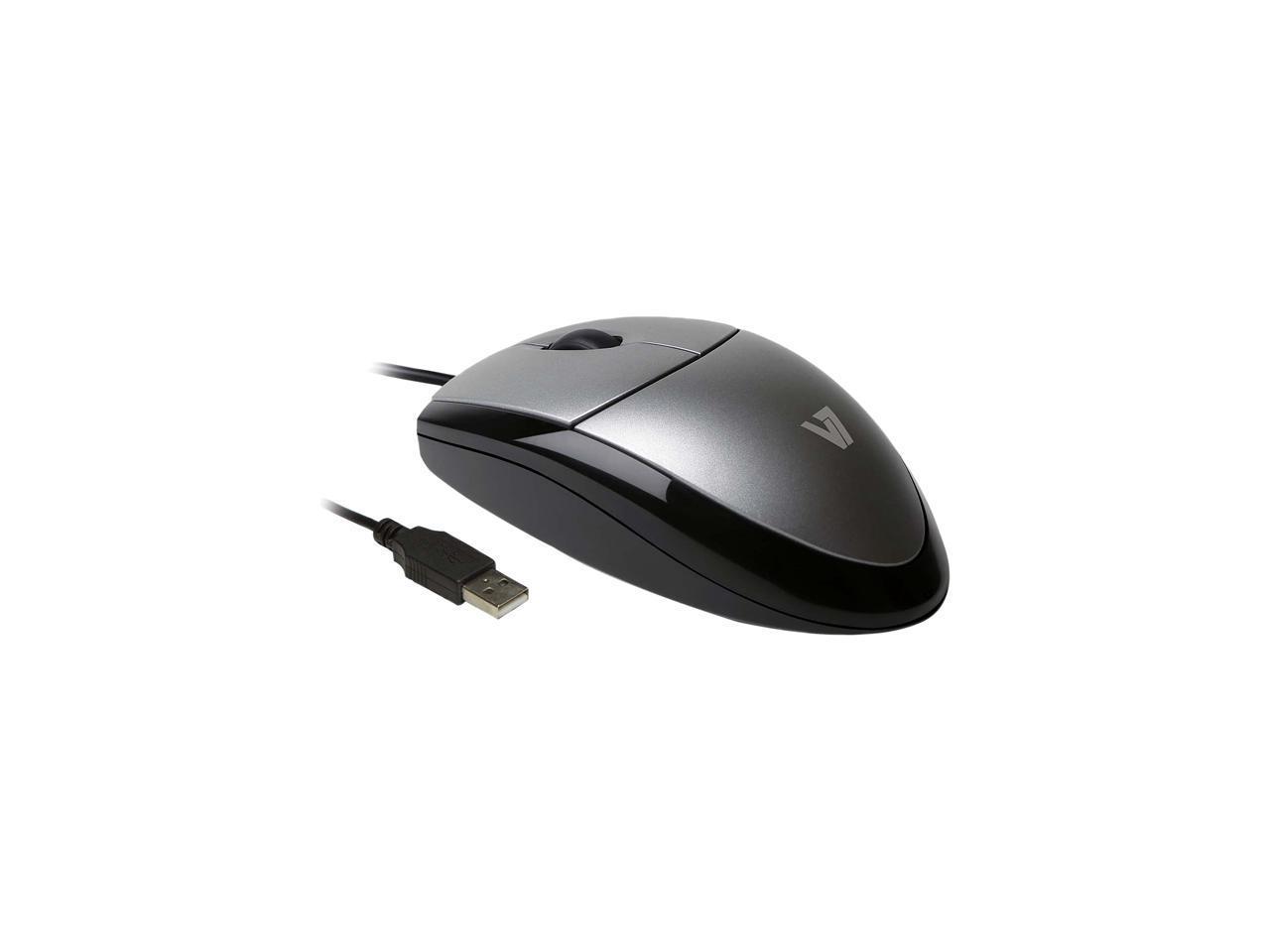 V7 Full size USB Optical Mouse MV3000010-5NC Silver/Black 3 Buttons 1 x Wheel US - $45.59