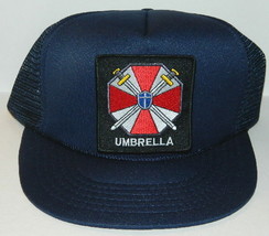 Resident Evil Umbrella Corporation Name Logo Patch on a Black Baseball Cap Hat - £11.40 GBP