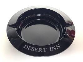 Vintage Desert Inn And Country Club Black Glass Ashtray - £9.71 GBP