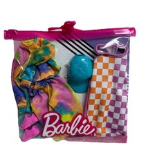 Barbie Fashion 2-Pack Clothing Tye Dye Joggers Sweatshirt Checkered Dres... - $12.86