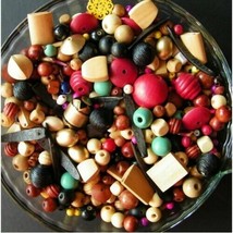Colored Wooden Beads Various Lot of 25 pcs for Jewellery and Crafts - £2.77 GBP
