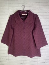 Soft Surroundings Pullover Knit Top Dorothy Jacquard Merlot Dark Womens ... - £23.74 GBP