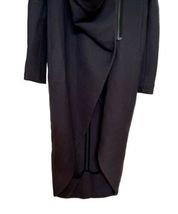 Long Haider Ackermann Cowl Neck Wool Dark Gray Coat Sz 42 Made in Belgium Women image 4