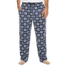St. John&#39;s Bay Men&#39;s Fleece Pajama Lounge Pants MEDIUM Navy Snowflake New - $19.57