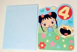 American Greetings Kai-lan And Rintoo Birthday Card For A 4 Year Old Blue Env. - £5.79 GBP