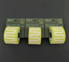PACKT by Scotch Paper Packing Tape 3 Rolls 4.9cm x 20m Green White Pattern - $14.72