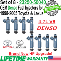 NEW OEM Denso 8Pcs HP Upgrade Fuel Injectors For 2000-2004 Toyota Tundra 4.7L V8 - £515.93 GBP