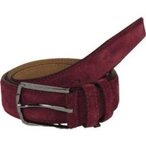 Mens Burgundy Genuine Suede Soft Leather Belt PIERO ROSSI Turkey # Burgundy-C image 5