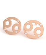 Cancer Zodiac Sign Diamond Earrings In Solid 14k Rose Gold - $339.08 CAD