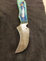 Damascus Fixed Blade With Leather Sheath  3.2 Inch Blade - $24.45