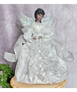 African American White Silver Angel Tree Topper Christmas Figure 12.5&quot; T... - $34.99