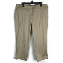 Avenue Womens Pants Size 16 Tan Capri Crop NEW Comfort Waist Stretch Poc... - $28.15