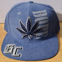 Marijuana Leaf Dope Cannabis Weed Pot Snapback Baseball Cap ( Blue ) - £12.00 GBP