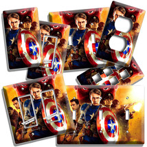 Captain America First Avenger Superhero Light Switch Outlet Wall Plate Art Decor - £14.09 GBP+