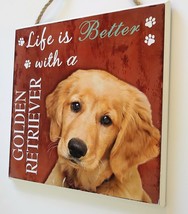 DOG LOVER PLAQUE Life is Better with a Golden Retriever 8x8 Wooden Pet Wall Art image 3