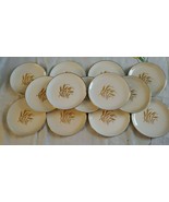 Golden Wheat 6&quot; dessert plates Homer Laughlin Vintage 1950&#39;s MCM Set of 13 - $54.45