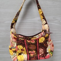 Vera Bradley Single Handle Small Brown Purse Tote Handbag Floral Nice Co... - $13.50