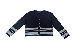 St John Sport Marie Gray Blue Button Front Sweater Cardigan Jacket Medium - £55.38 GBP