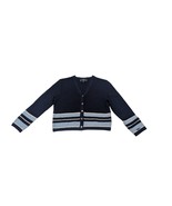 St John Sport Marie Gray Blue Button Front Sweater Cardigan Jacket Medium - £54.36 GBP