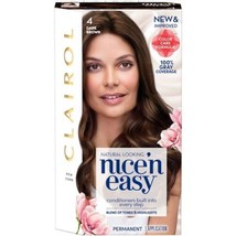 2 PACK Clairol Nice&#39;n Easy Permanent Color, 4 Dark Brown, 1 Application each - $14.98