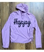 &quot;Happy&quot; Women’s Lightweight Sweatshirt  Size 1X Pink Long Sleeved Soft H... - $24.42 CAD