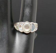 NV 925 Sterling Silver Inlaid Abalone Shell Ring Size 7 - £23.43 GBP