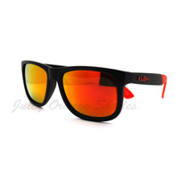 KUSH Square Sunglasses Unisex Matte Frame Multicolor Lens - £8.78 GBP