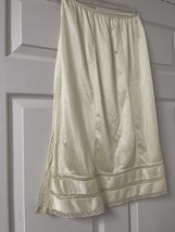 Vtg Adonna Petticoat Half Slip Beige Size Small Side Slit Lace Trim - $14.99 CAD