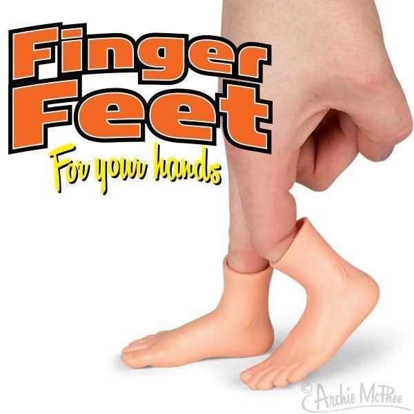 Pair of Finger Feet soft vinyl finger puppet 2&quot; Tall - Novelty Fun Gag G... - $5.99