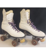 SURE GRIP Vtg SUPER X-4 Women&#39;s Roller Skates w/HYDE White Leather Size ... - £51.54 GBP