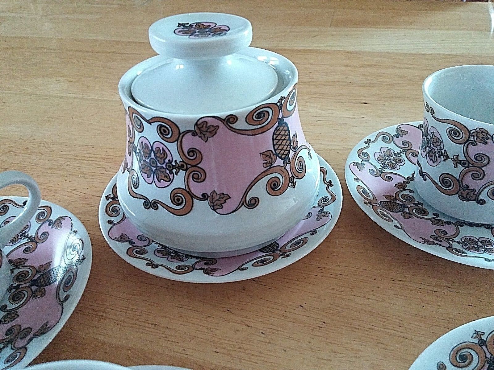 FACON LIMOGES HAND-PAINTED 12 PC MINIATURE TEA SET-EXCELLENT-1 CUP MISSING Item image 4