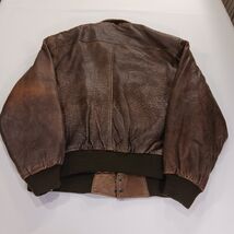 Wear Me Out Men's Brown Full Zip Genuine Leather Insulated Bomber Jacket Size 46 image 2