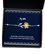 Gag Wife Sunflower Bracelet, My Heart Skips a Beat When You Touch me Babe Becaus - £39.12 GBP